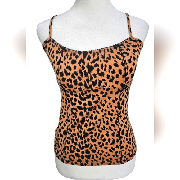 BETSEY JOHNSON Vintage Leopard Print Bow Detail Cami. Size Small - Picture 1 of 8